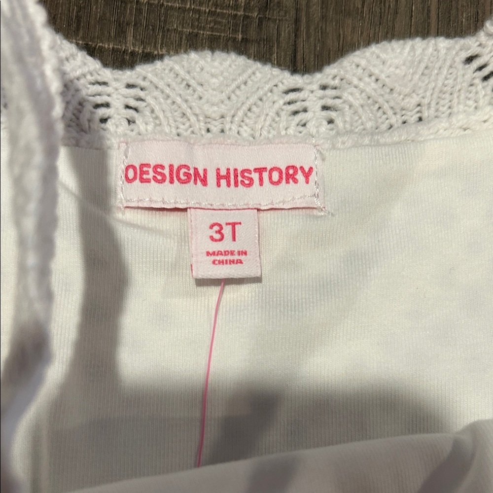 Design History White Crochet Dress with Colorful Flowers - Picture 2 of 4